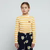 Ensembles de vêtements Maillot de corps pour enfants 23 Automne hiver BC Filles Jaune Blanc Rayé À Manches Longues À Col Roulé Leggings Fille Pantalon Ensemble Instock 230828