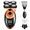 Afeitadoras eléctricas Afeitadora para hombres Barba Cortadora de cabello Maquinilla de afeitar 5D Flotante Cinco cabezales de cuchilla Nariz Pantalla LCD 230828