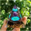 Andere Wohnkultur 5 cm Orgonit Pyramide Energiegenerator Heilkristallkugel Reiki Chakra Schutz Meditation Figuren Harz Handgefertigt Dhwug