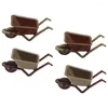 Garden Decorations 4 Pcs Cart Model Miniature House Accessories Kids Toys Micro Scene Props Tiny Wheelbarrow Furniture Landscape