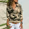 Pants Office Lady Turndown Collar Slim Single Breasted Blouses Print Button Shirts Spring Autumn Hot Selling Fashion Women Shirt 2022