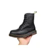 Designer Dr Boot يمتلك أحذية رياضية من الرجال العاليين توبًا يمتلك حذاء حذاء جلدي مسطح القاع.