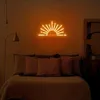 Orange Sunrise Sunset Wall Art Neon Lights For Bedroom Sun On the Horizon ledde neonskyltar för väggdekor Night Neon Room Decor HKD230825