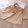 Jackets Korean Version Children's Clothing Girls' Doll Collar Trench Coat 2023 Autumn Fashion Top