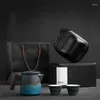 Muggar Creative Ceramic Travel Tea Set Portable Retro Quick Cups Pottery Outdoor Teapot China Water Mug Teaware Present Box