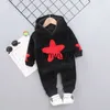 Clothing Sets Baby Boys Velvet Clothing Set Kids Star Hoodie Pants Suit For Sports Suits Autumn Winter Warm Suit Toddler Children 2pcs Set x0828