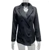 Chaquetas de mujer Abrigo de mujer elegante oficina de doble botonadura elegante solapa traje formal chaqueta para primavera otoño moda suave