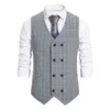 Business Vest Men's Slim Single-breasted Sleeveless Suit V-neck Formal Vest 3 Colors (S-XXL) HKD230828