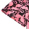 Camisas casuais masculinas havaiano aloha camisa para homens verão 3d flamingo impressão mangas curtas legal praia férias festa top roupas de férias