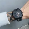 Armbanduhren Marke Cool Black Uhr Herren High-End-Konzept Trend Sport Student Lederband Wirstwatch Berühmte Schmuck Geschenk Großhandel