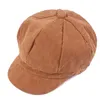 Beanie/skl mössor beret kvinnors åttonal hattartist hattar reser tidning pojke mens och kvinnor söta flickor designer cap 56-58 cm ren färg otdeb