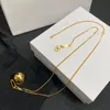 Women Designer Luxury Necklace Gold Small Ball Pendant Neck lace Design Jewelry Valentine's Day Gifts