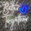 Melhores juntos coração na moda led neon sign designs como noiva para ser presentes de festa de casamento para amantes amor forma sinais de néon hkd230825