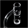 Pipes à fumer Highbrid Fl Weld Quartz Banger avec 2pcs Tourbillon / Trous d'air tournants Bord biseauté Clou sans soudure Terp Slurper Bangers N Dhson