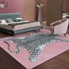 Rosa leopardo tapete macio para sala de estar macio quarto tapete nórdico moderno pelúcia tapetes peludo jogar esteira decoração casa hkd230828