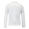 Cuir pour hommes Faux cuir hommes minces vestes en cuir blanc fermeture éclair oblique vestes de moto hommes vêtements d'extérieur Moto Biker manteaux en cuir taille 4XL 230828