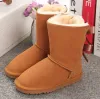 UG G Kids Bailey 2 Bows Boots Scarpe per ragazzi e ragazze Fiocco in pelle spessa Bambini Snow Cotton Ankle Stivali da neve per bambini