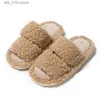 Slippers Autumn New Fluffy Slippers for Women Warm Home Slippers Women Cozy Slides Female Candy Color Indoor House Soft Roller Slippers T230824