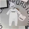 Kleding Sets Baby Geboren Baby Meisje Designer Merk Pasgeboren Brief Kostuum Overalls Kleding Jumpsuit Kids Bodysuit Voor Baby's Outfit Ro Dhje8