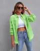 Women's Jackets Fashion Multi-color Medium Long Loose Denim Coat Jacket