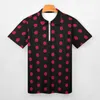 Herren Polos Rot Polka Dot Casual T-Shirts Vintage Print Poloshirts Retro Shirt Sommer Kurzarm Muster Top Große Größe 5XL 6XL