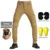 Motorcycle Apparel Protective Pants Locomotive Knight Daily Cycling Sports Protection Jeans Volero Motor Loose Straight Trousers Khaki