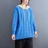 Swetery kobiet 2023 Winter Sweter Oversize Kobiety Knorete Sweet Shirts Korean Hooded Plus Plus Pullover 4xl 5xl Purple