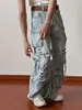 Mens Jeans Frayed Washed Multipocket Retro Street Trend Loose Oversized Straight Wideleg Y2K Ripped Overalls 230828