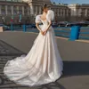 Bröllopsklänningar för kvinnor 2023 Puff Sleeve Sweetheart A Line Wedding Gown Illusion Pleat Bohemian Bridal Dress
