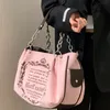 Evening Bags Gothic Style Handbag For Women Embroidery Shoulder Bags Large Capacity Tote Bag Velour Crossbody Y2k Shoulder Messenger Bag 230828