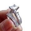 Blyg Victoria Wieck Luxury Jewelry Princess Cut 75mm White Sapphire 925 Silver Simulated Diamond Wedding Engagement Party Women RI1339327