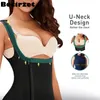 Waist Tummy Shaper Underbust Lift Bodysuit Women Shapewear Romper Body Zip Control Belly Sheath Cincher Black 230826