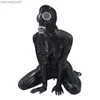 Protective Clothing Ftshist Silica Gel Gas Mask Fetish Latex Rubber Mask Hood Breath Control Conquer Choking Headgear Cosplay Costume Party Wear HKD230826