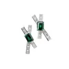 Studörhängen Spring Qiaoer 925 Sterling Silver 6 8mm Lab Emerald Sapphire Gemstone Ear Srud Wedding Party Jewelry