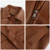2023 Autumn Winter Women's Pu Leather Jackets Lapel Neck Sashes Spliced ​​Woman's Faux Fur Long Slim Coats NXHP010