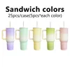 USA warehouse 40oz mental outdoor large capacity best value gifts sublimation ombre matte sandwich color Simple style modle tumbler coffee travel mug with handle