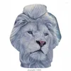 Hoodies Men's Mens Lion 3D Printed Animal Oversize Women's Sweatshirt Pullover Långärmad huvtröjor Toppar Sudaderas s