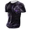 Men's T Shirts 3d Lion Printed T-shirts Fashionable Round Neck Short Sleeve Street Clothes Hip-hop Trend Male Summer Tees Tops