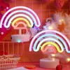 Abacaxi Flamingo Night Light Xmas Party Decoração de Casamento Night Light Home Gift Unicorn Lamp USB LED Rainbow Neon Sign Light HKD230825