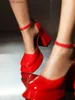 Kadınlar için platform ayak bileği kayışı tıknaz yüksek topuklu ayakkabılar gelinlik kulübü moda seksi Mary jane sandaletler 2023 bahar t230828