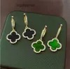 designer earrings for woman earrings four-leaf clover earring black colour for lucky Women Luxury jewelry for women Valentine Day gift