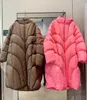 Women's Down Luzuzi 2023冬の軽量ジャケット女性カジュアルルーズソリッド90％Whietダックコートフード付き長袖Midi Puffer