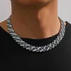 JUNVirtuous Cubaanse Link Chain Heren Iced Out Miami Cubaanse Ketting Zilver/Goud Bling Diamond Hip Hop Sieraden voor Vrouwen