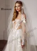 Abiti sexy urbani HAMMAH Sweetheart A Line Appliques da sposa Senza maniche Robe De Soire Mariage Court Train Lace Up Made to Order 230828