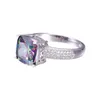 Обручальные кольца Bonlavie Luxury 7 3ct Rainbow Fire Mystic Topazs Кольцо с AAA Crystal S925 Серебряные ювелирные украшения для женских подарков 230828