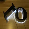 Numéros de maison led rétro-éclairés en acier inoxydable 304 # de 20cm de haut, numéro de maison éclairé de 8 pouces de haut, plaque de porte lumineuse