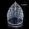 Grampos de cabelo beleza concurso coroa strass coroas altas cristal ajustar contorno banda miss grande tiara