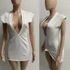 Casual jurken sexy gebreide geribbelde diepe v-hals bodycon mini-jurk zomerkleding voor dames streetwear feestavond verjaardag outfits club