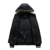 Men's Jackets Business Casual Hooded Jacket Men Autumn Winter Zipper Design Solid Color Trend Korean Version Fashion