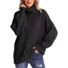 Kvinnors tröjor Turtleneck för kvinnor avslappnad överdimensionerad lykta långärmad chunky stickad pullover höst tröja jumper toppar